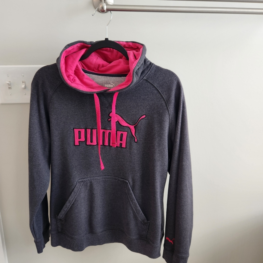 Puma Charcoal and Hot Pink Hoodie